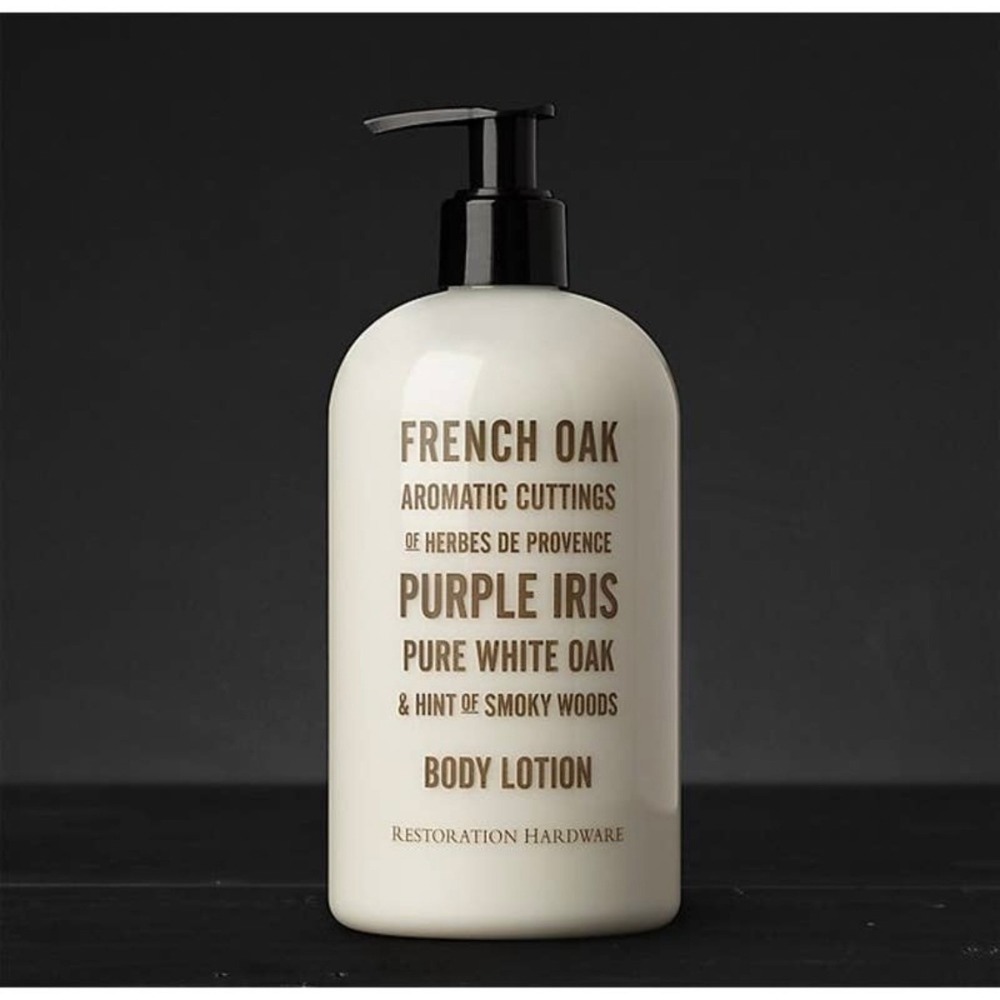 RH RESTORATION HARDWARE Body Lotion 16oz French Oak Silky Suede Pump Bottle NEW